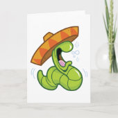 Drink worm met Sombrero Mexican Party Kaart (Voorkant)