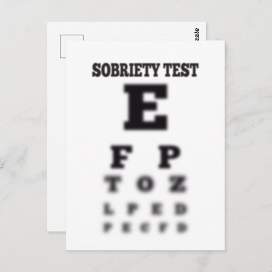 Drinke Gematigde Test van het Oog van de Briefkaart (Voorkant / Achterkant)