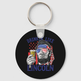 Drinken als Lincoln 4 juli Abraham Abe Amer Sleutelhanger
