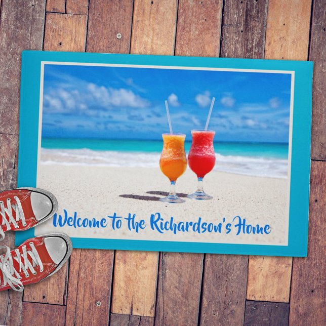 Drinken Beach Sand Ocean Uitzicht Welcome Doormat Deurmat (Creator heeft geüpload)