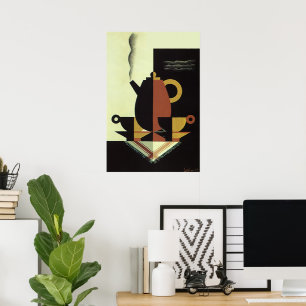  Drinken Beverages Koffiepot met bekertjes Poster