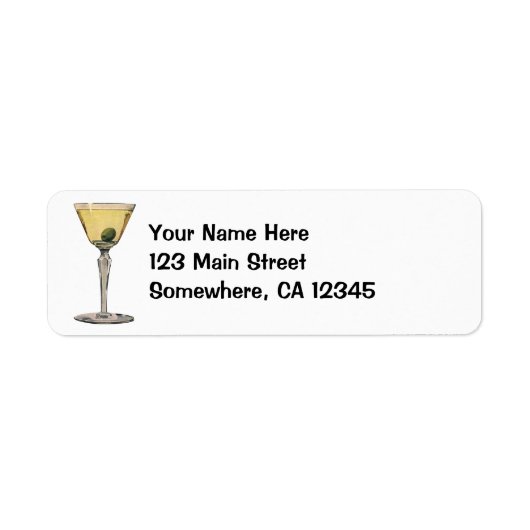  Drinken Beverages, Martini Olive Cocktail Etiket (Voorkant)