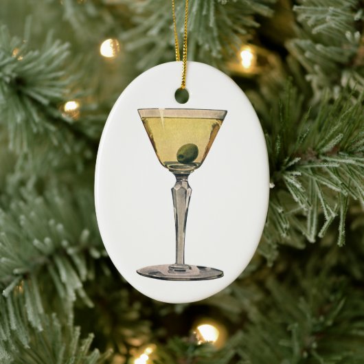  Drinken Beverages, Martini Olive Cocktail Keramisch Ornament (Boom)