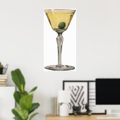  Drinken Beverages, Martini Olive Cocktail Poster (Thuiskantoor)