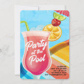 Drinken bij het zwembadfeest kaart (Voorkant)