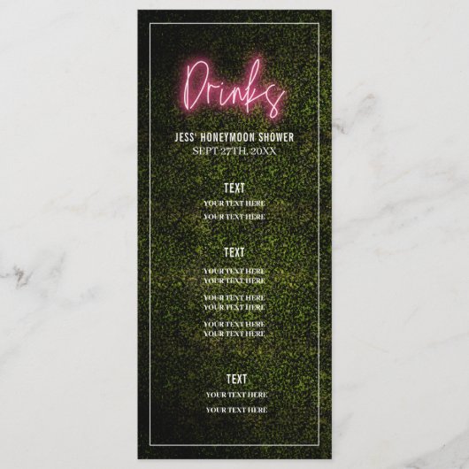 Drinken Bruiloft Feest Menu (Voorkant)