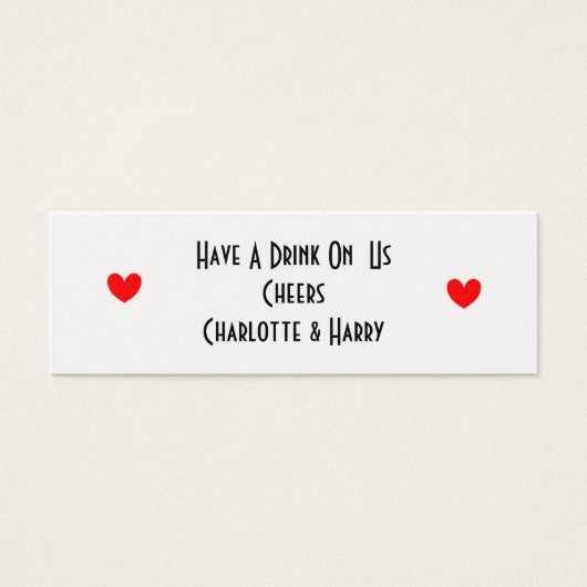 Drinken die voor bezoekers worden symbolisch geper mini visitekaartjes (Voorkant)
