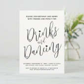 Drinken en dansen post bruiloft eenvoudige mono sc kaart (Staand voorkant)