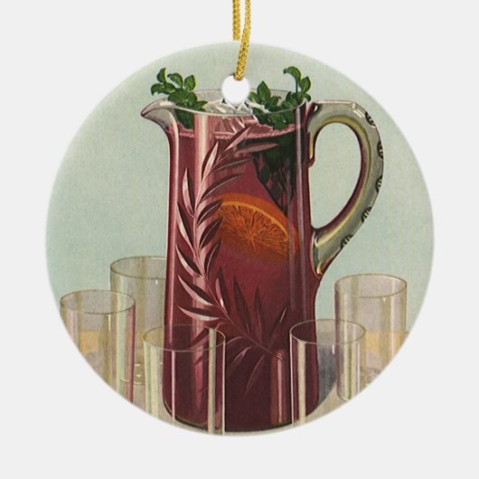 Drinken en dranken, Pitcher of Sangria Keramisch Ornament (Voorkant)