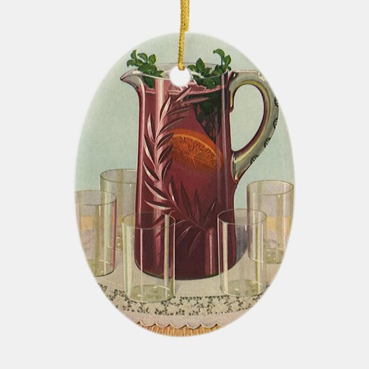  Drinken en dranken, Pitcher of Sangria Keramisch Ornament (Voorkant)