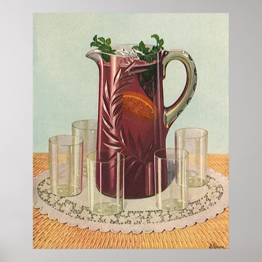 Drinken en dranken, Pitcher of Sangria Poster (Voorkant)