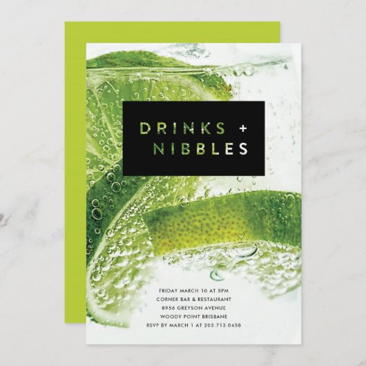 Drinken en Nibbles Kaart (Voorkant / Achterkant)