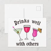 Drinken goed met anderen briefkaart (Voorkant / Achterkant)