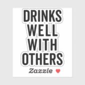 Drinken goed met anderen grappige prijsopgave sticker (Vel)