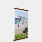 Drinken in de Beach Bar Hangend Wandkleed (Gebogen)