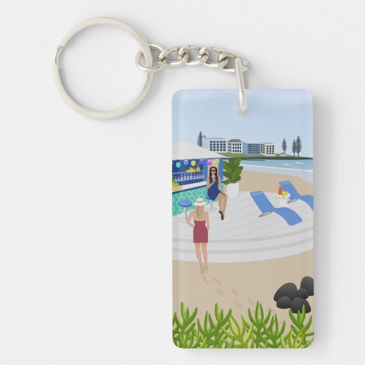 Drinken in de Beach Bar Sleutelhanger (Voorkant)