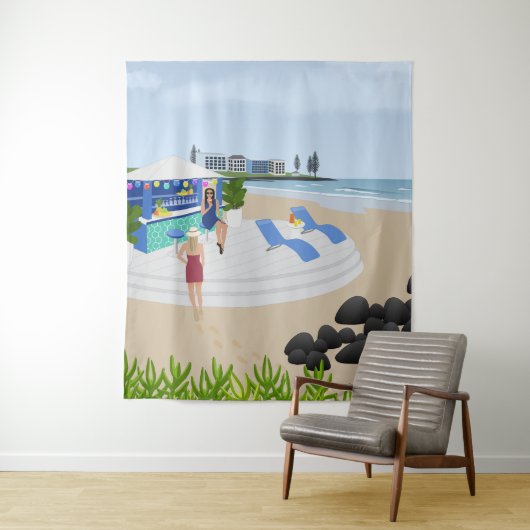 Drinken in de Beach Bar Wandkleed (In situ)