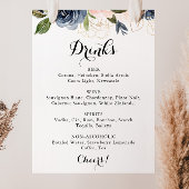 Drinken in het menu Symbool Elegant Winter Floral  Poster
