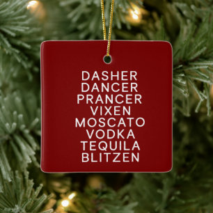 Drinken Kerst Feestje Dasher Dancer Keramisch Ornament