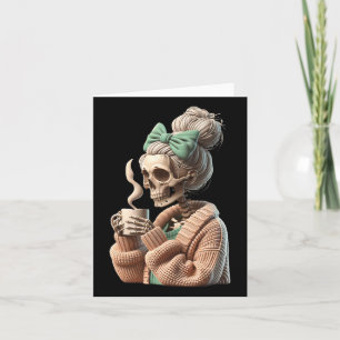 Drinken Koffie Schedel Skelet Voor Vrouwen Cadeau Kaart