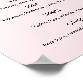 Drinken Menu Bruiloft Blush Roze Poster (Hoek)