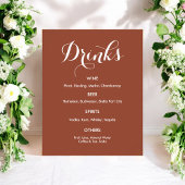 Drinken Menu Bruiloft Bruin Wit Poster