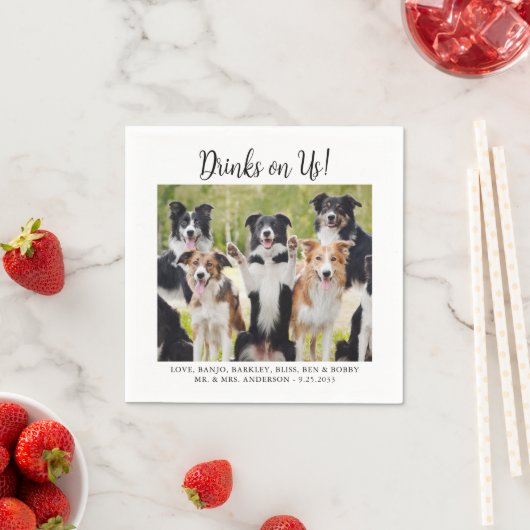 Drinken op de Amerikaanse Schattigee Sjabloon Cat  Servet (Insitu)