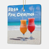 Drinken op de kerstdag van de wedstrijd keramisch ornament (Links)