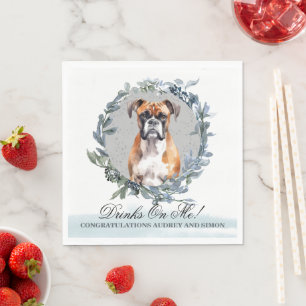 Drinken op Me Boxer Dog Pet Wedding Servet