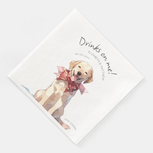 Drinken op Me Labrador Waterverf Fun Dog Pet Servet (Hoek)