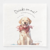 Drinken op Me Labrador Waterverf Fun Dog Pet Servet (Voorkant)