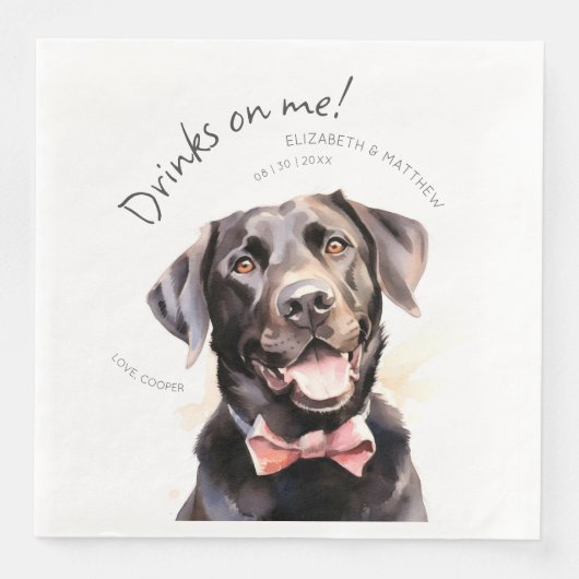 Drinken op Me Labrador Waterverf Fun Dog Pet Servet (Voorkant)