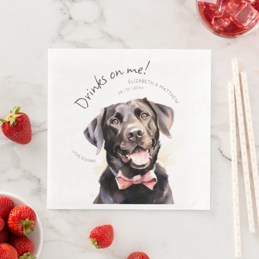 Drinken op Me Labrador Waterverf Fun Dog Pet Servet (Insitu)