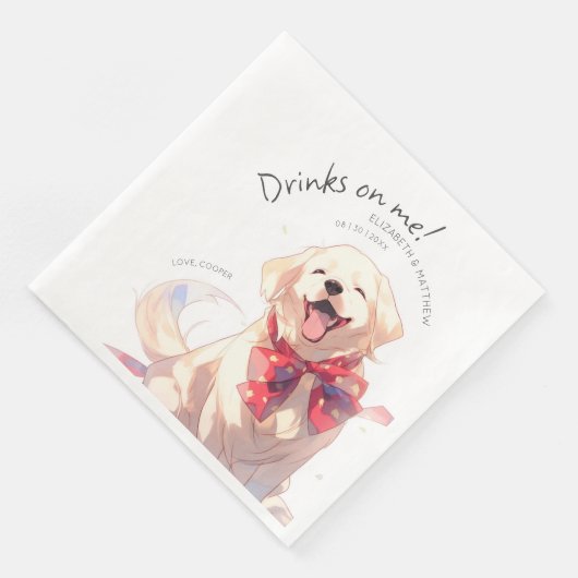 Drinken op Me Labrador Waterverf Fun Dog Pet Servet (Hoek)