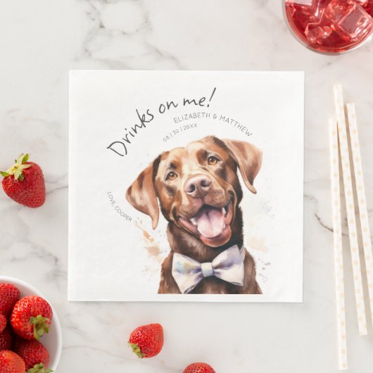 Drinken op Me Labrador Waterverf Fun Dog Pet Servet (Insitu)