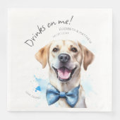 Drinken op Me Labrador Waterverf Fun Dog Pet Servet (Voorkant)