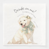 Drinken op Me Labrador Waterverf Fun Dog Pet Servet (Voorkant)