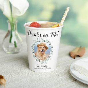 Drinken op me Open Bar Foto Eucalyptus Wedding Papieren Bekers