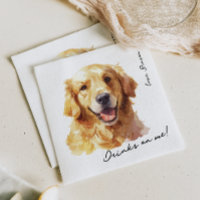Drinken op Me Pet Golden Retriever bruiloft servet