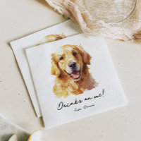 Drinken op Me Pet Golden Retriever bruiloft servet