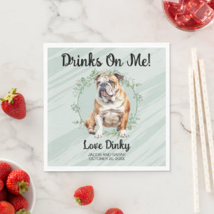 Drinken op mij! Bulldog Pet Wedding Servet