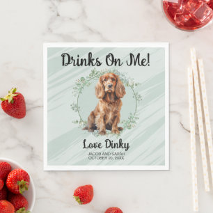 Drinken op mij! Cocker Spaniel Hond Pet Wedding Servet