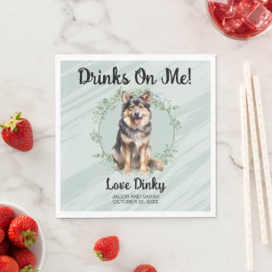 Drinken op mij! Finse Lapphund hond huisdier Servet