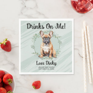 Drinken op mij! franse bulldog servet