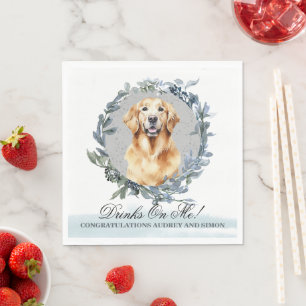 Drinken op mij! Golden Retriever Hond Huisdier Servet