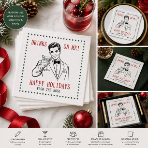 Drinken op Mij Grappige Kerst Vakantie Zakelijk Servet