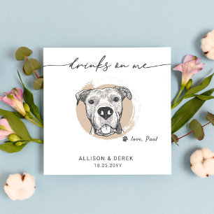 Drinken op Mij Modern Pet Dog Gezicht Kunstwerk Br Servet