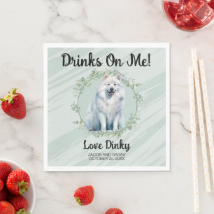 Drinken op mij! Samoyed Hond bruiloft huisdier Servet