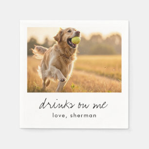 Drinken op Mij Schattig Leuk Foto Modern Hond Huwe Servet