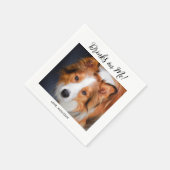 Drinken op mij Schattige Leuke Foto Modern Pet Dog Servet (Hoek)